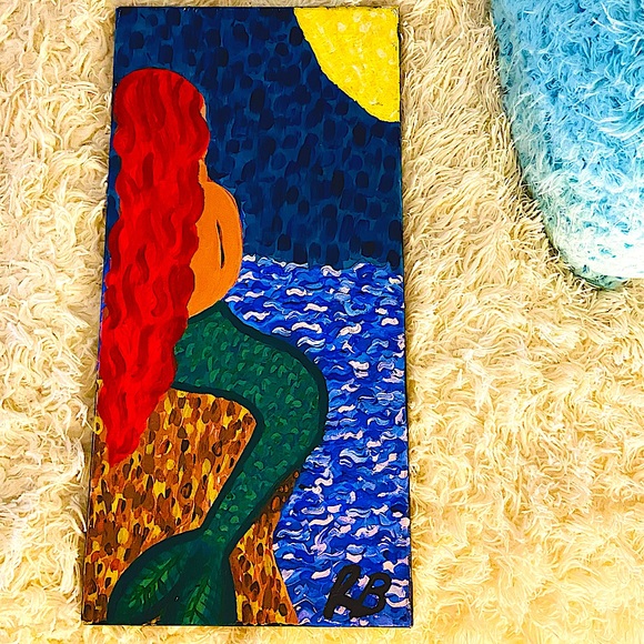 Original Art-The Little Mermaid-Acrylic on Canvas - Picture 1 of 7